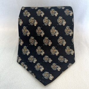 Valentino Cravatte Collection Black Print Handmade in Italy 100% Silk